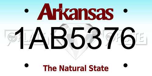 1AB5376 Arkansas License Plate