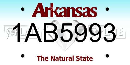 1AB5993 Arkansas License Plate