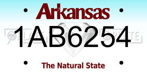 1AB6254 Arkansas License Plate