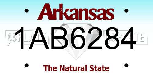 1AB6284 Arkansas License Plate