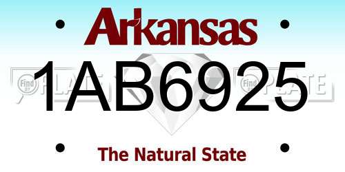 1AB6925 Arkansas License Plate