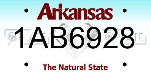 1AB6928 Arkansas License Plate