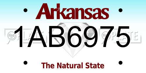 1AB6975 Arkansas License Plate