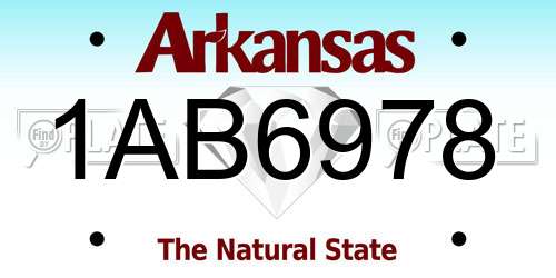 1AB6978 Arkansas License Plate