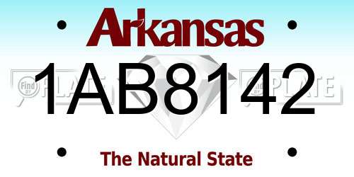 1AB8142 Arkansas License Plate