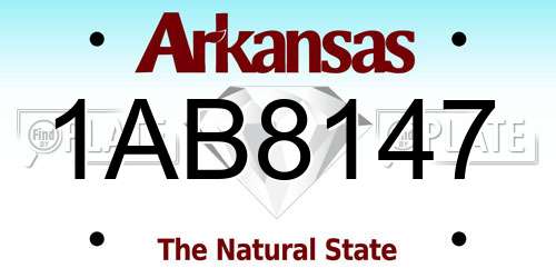 1AB8147 Arkansas License Plate