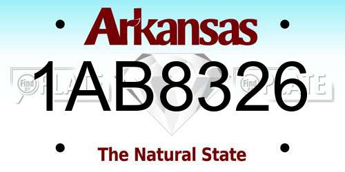 1AB8326 Arkansas License Plate