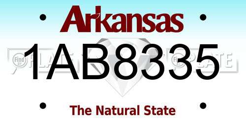 1AB8335 Arkansas License Plate