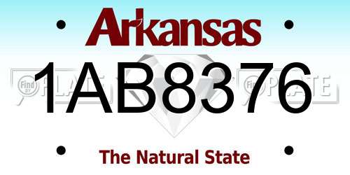 1AB8376 Arkansas License Plate