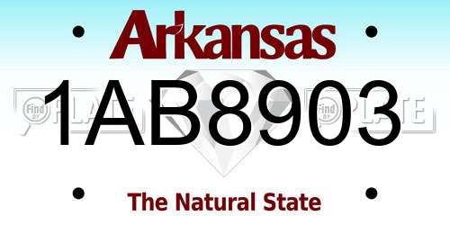 1AB8903 Arkansas License Plate
