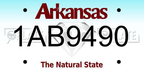 1AB9490 Arkansas License Plate