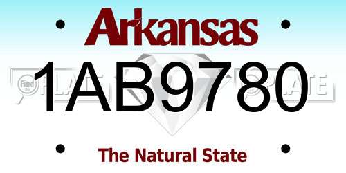 1AB9780 Arkansas License Plate