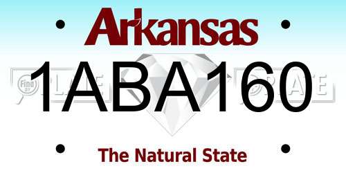 1ABA160 Arkansas License Plate