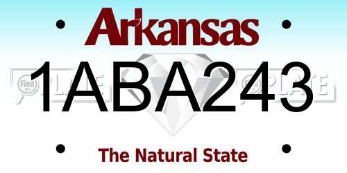1ABA243 Arkansas License Plate