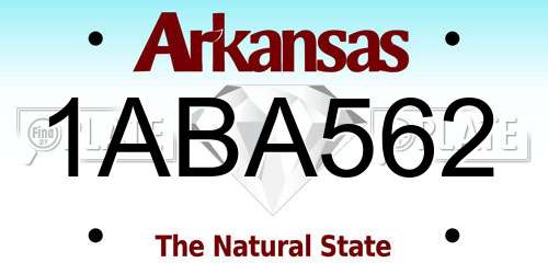 1ABA562 Arkansas License Plate
