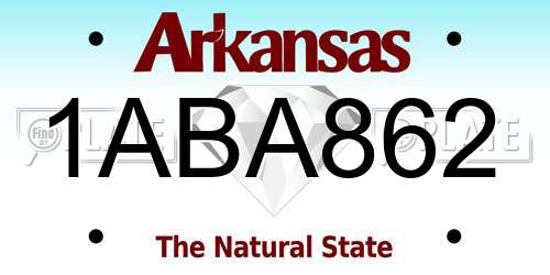 1ABA862 Arkansas License Plate