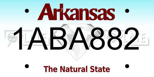 1ABA882 Arkansas License Plate