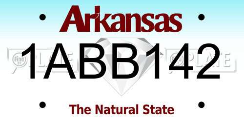 1ABB142 Arkansas License Plate