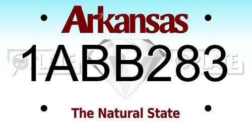 1ABB283 Arkansas License Plate