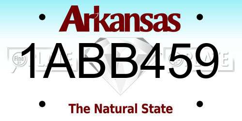 1ABB459 Arkansas License Plate