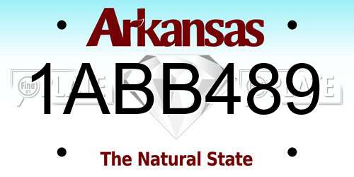 1ABB489 Arkansas License Plate