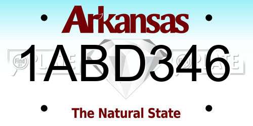 1ABD346 Arkansas License Plate