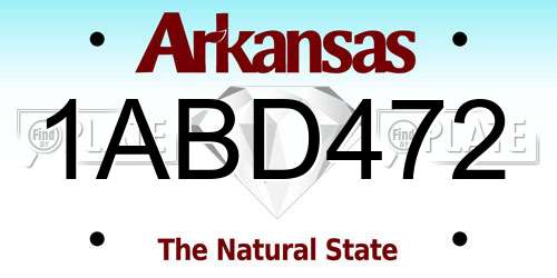 1ABD472 Arkansas License Plate