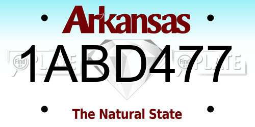 1ABD477 Arkansas License Plate