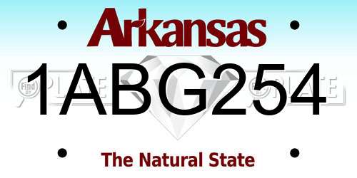 1ABG254 Arkansas License Plate