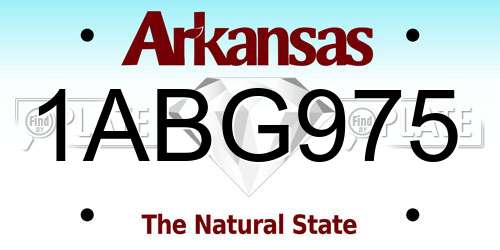 1ABG975 Arkansas License Plate