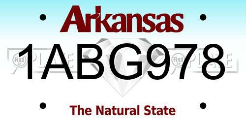 1ABG978 Arkansas License Plate