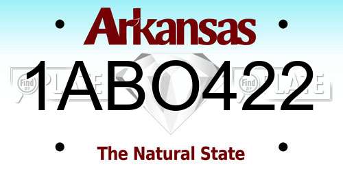 1ABO422 Arkansas License Plate
