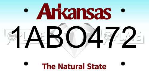 1ABO472 Arkansas License Plate