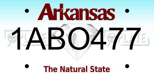 1ABO477 Arkansas License Plate