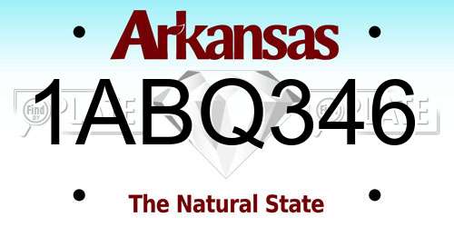 1ABQ346 Arkansas License Plate