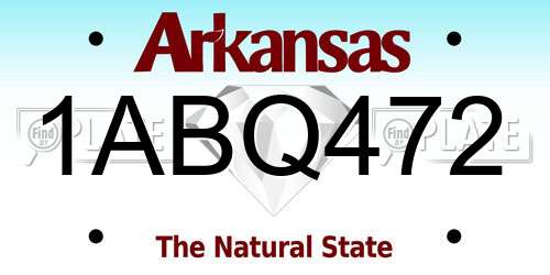 1ABQ472 Arkansas License Plate