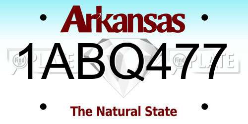 1ABQ477 Arkansas License Plate