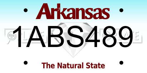 1ABS489 Arkansas License Plate