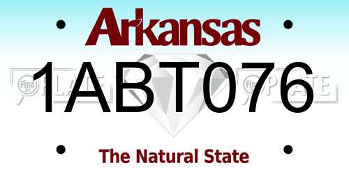 1ABT076 Arkansas License Plate