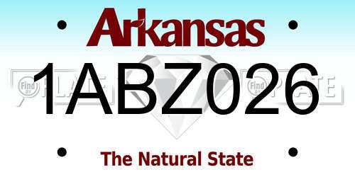 1ABZ026 Arkansas License Plate