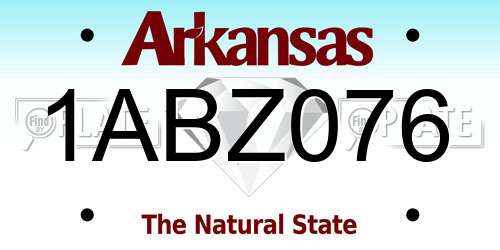 1ABZ076 Arkansas License Plate