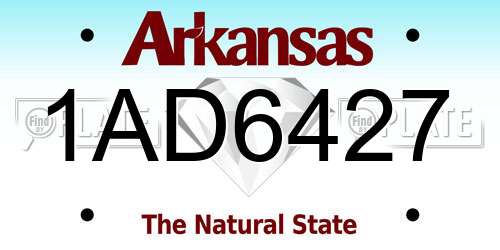 1AD6427 Arkansas License Plate