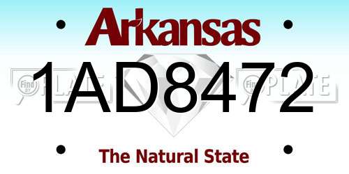 1AD8472 Arkansas License Plate