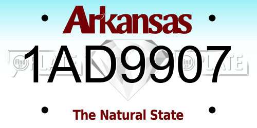 1AD9907 Arkansas License Plate