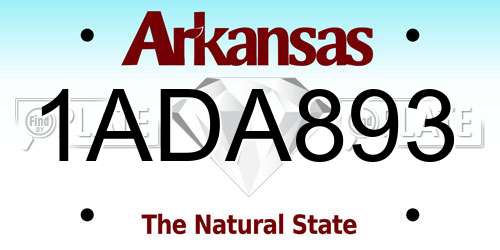 1ADA893 Arkansas License Plate
