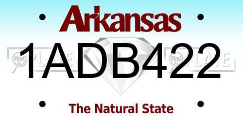 1ADB422 Arkansas License Plate
