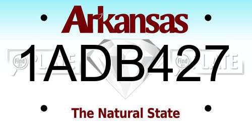 1ADB427 Arkansas License Plate