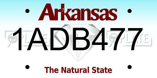 1ADB477 Arkansas License Plate