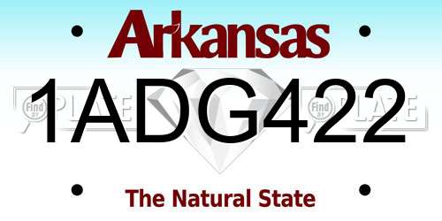 1ADG422 Arkansas License Plate