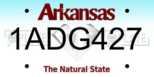 1ADG427 Arkansas License Plate